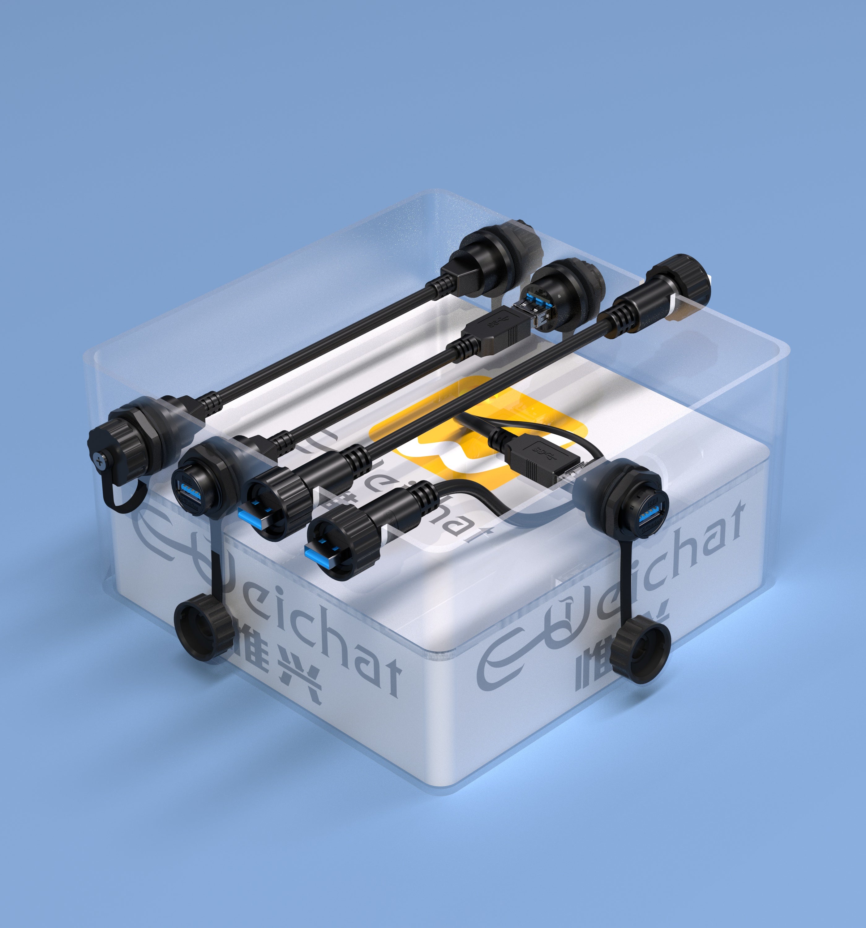 Waterproof USB Panel Mount Connector For Industrial and Outdoor Equipment